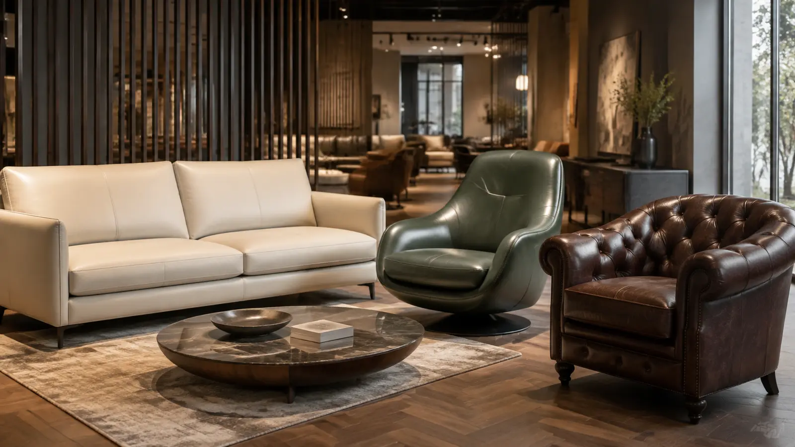 Matte, semi-gloss and deep-grain synthetic leather furniture finishes