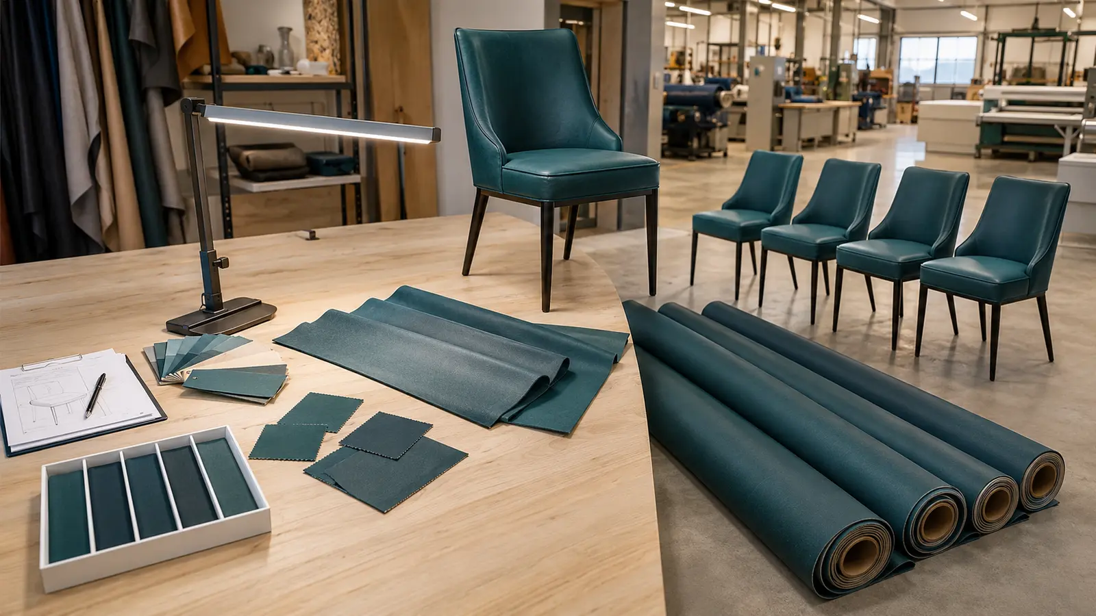 Synthetic leather sampling, approval and consistent furniture production workflow